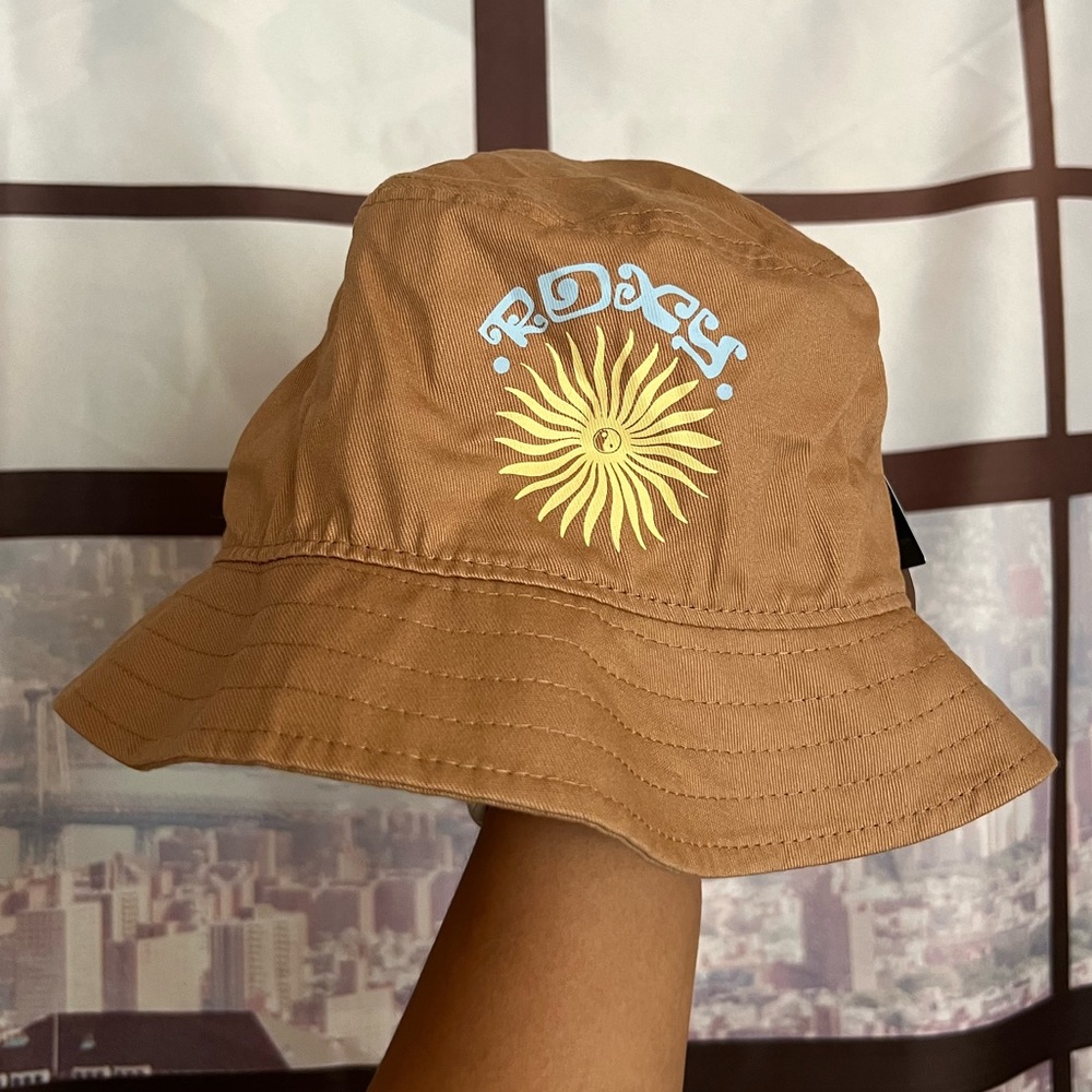 NWT Roxy Beach/Pool Brown Sun Bucket Hat (Size M/L)